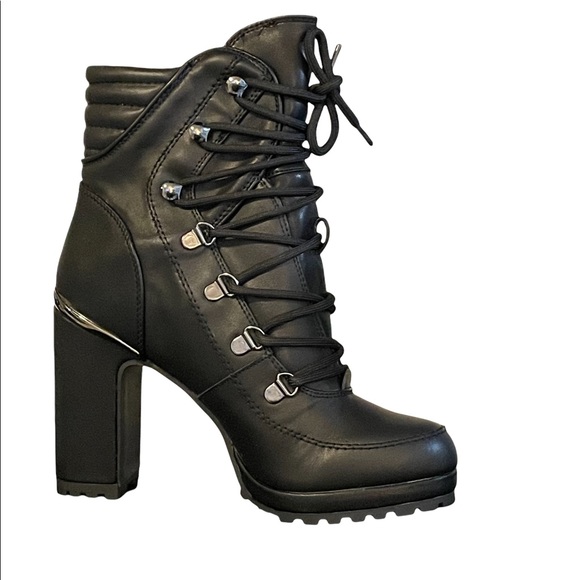 Dkny Shoes - DKNY Lenni Leather Lace-Up Booties